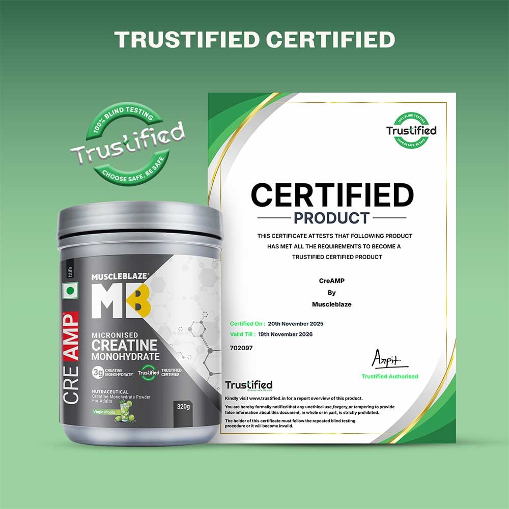 MuscleBlaze Creatine Monohydrate CreAMP - 80 Servings