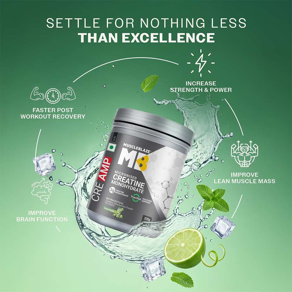 MuscleBlaze Creatine Monohydrate CreAMP - 80 Servings