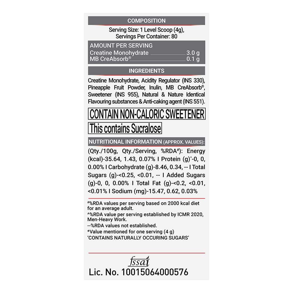 MuscleBlaze Creatine Monohydrate CreAMP - 80 Servings