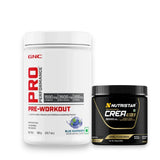 GNC Pro Performance Pre Workout (30 Servings) + Nutristar Micronized CREA Gold Creatine Monohydrate 250g (83 Servings) - Explosive Strength & Performance Combo
