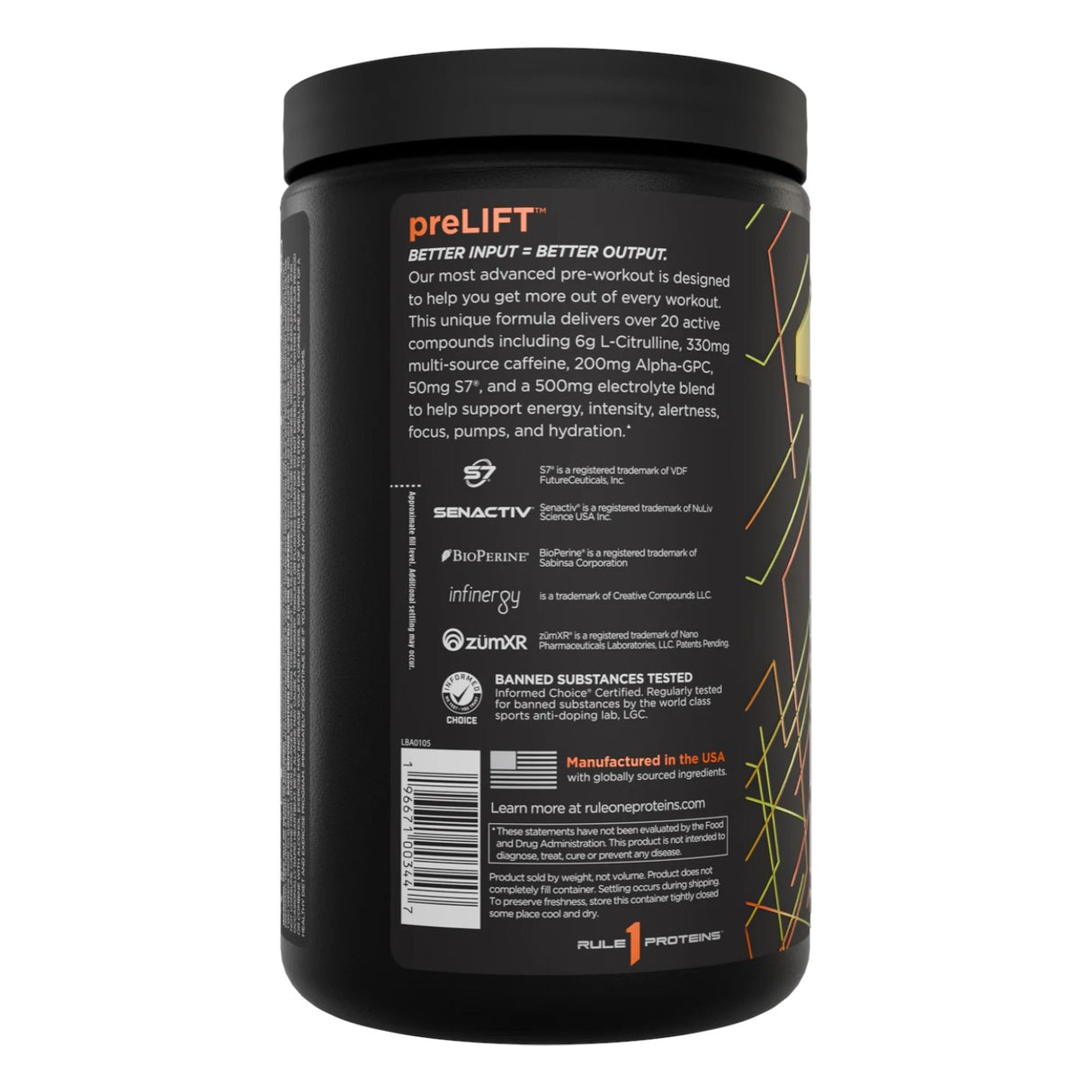 RULE1 Lift Pre-Workout, 30 Servings
