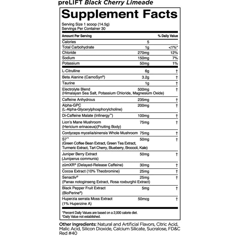 RULE1 Lift Pre-Workout, 30 Servings