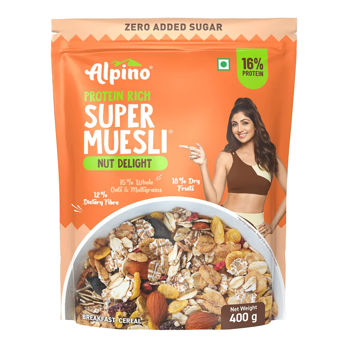 Alpino Super Muesli (Whole Grain Breakfast Cereal) - 400 gm