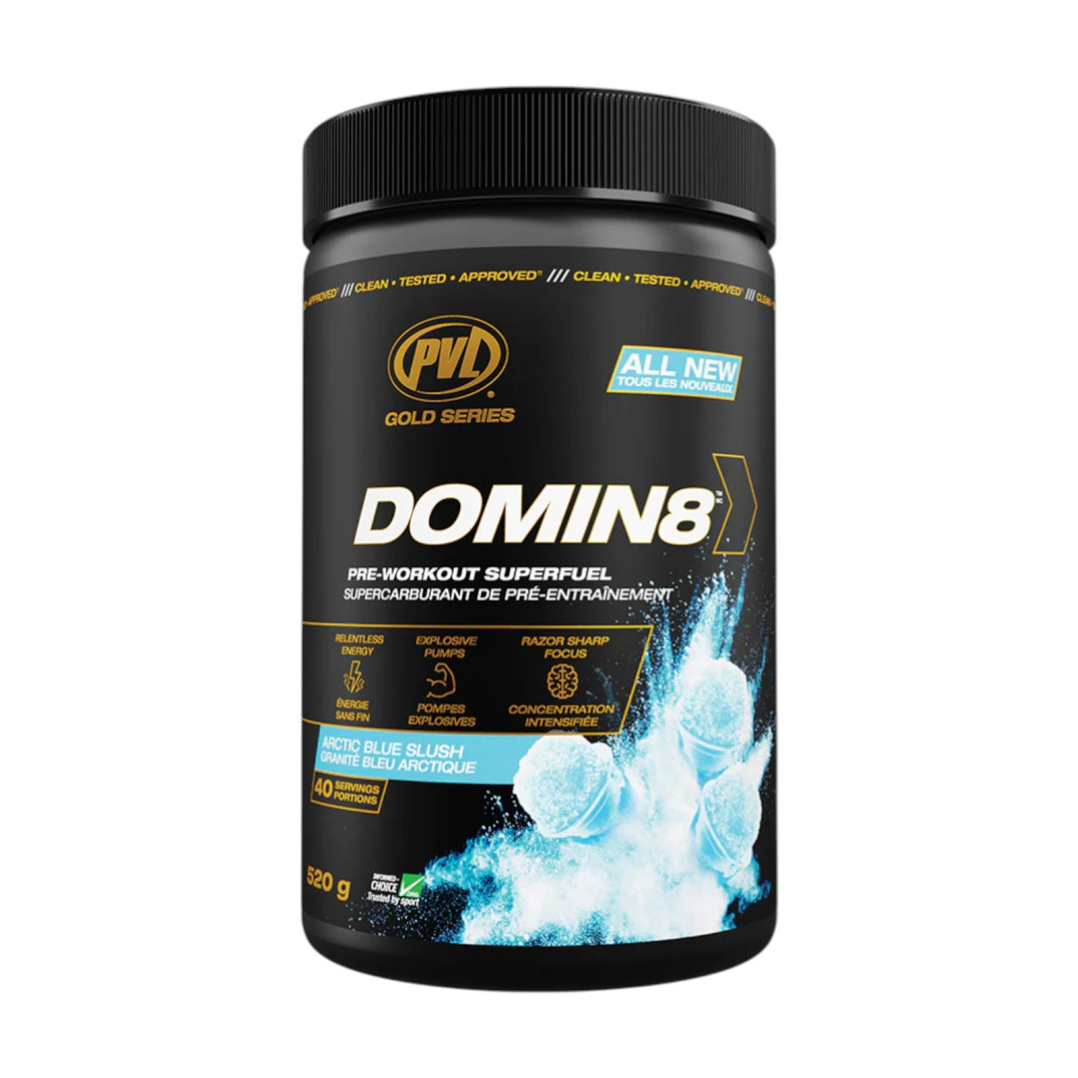 PVL Gold Series Domin8 Pre Workout Superfuel | 520g, 40 Servings