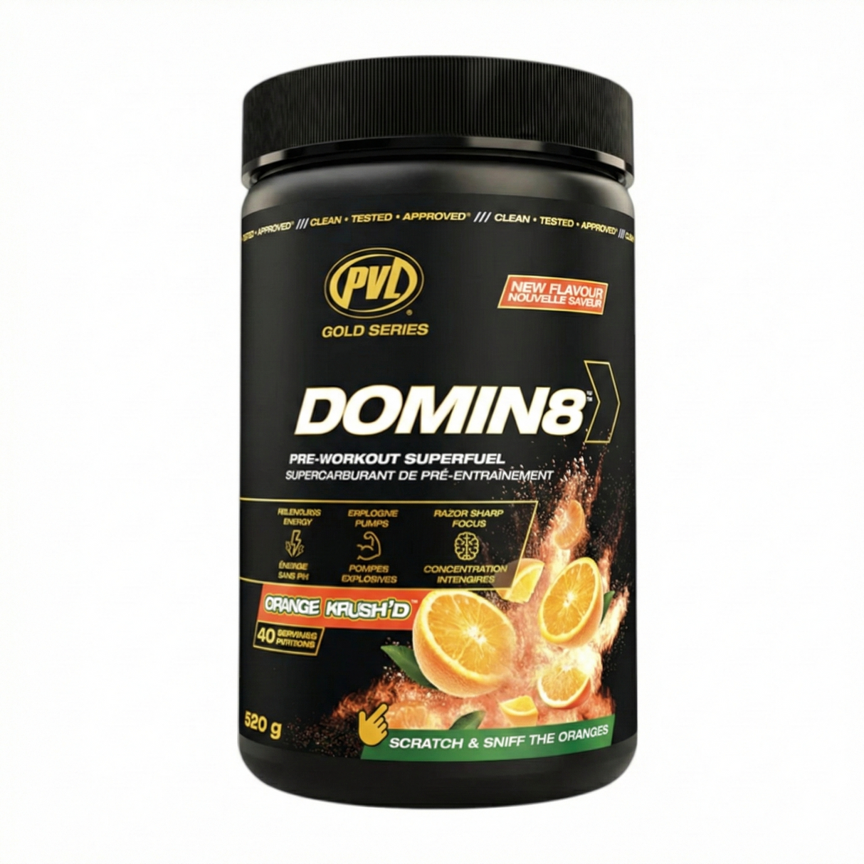 PVL Gold Series Domin8 Pre Workout Superfuel | 520g, 40 Servings