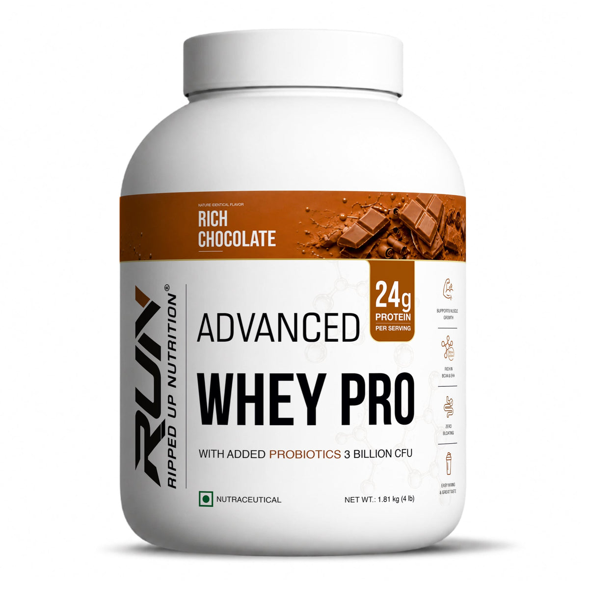 Ripped Up Nutrition Whey Pro (Trustified) | 24g Protein, 0g Sugar | 1.81 Kg, 55 Servings