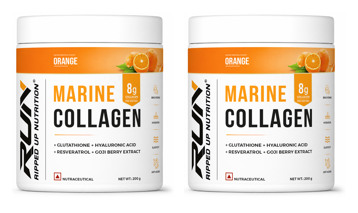 Ripped Up Nutrition Marine Collagen | 8.9g Collagen with Glutathione & Goji Berry | 200g, 20 Servings (Pack of 2)