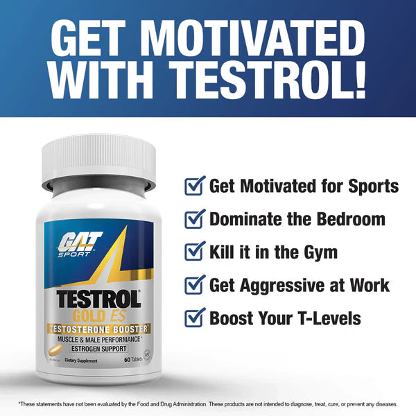 GAT Testrol Gold ES Testosterone Boosters - 60 Tablets