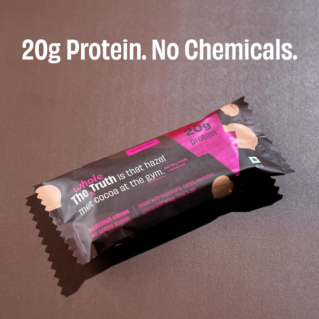 The Whole Truth - Protein Bars | Pack of 6 x 67g each | No Added Sugar | No Preservatives | No Artificial Sweeteners |