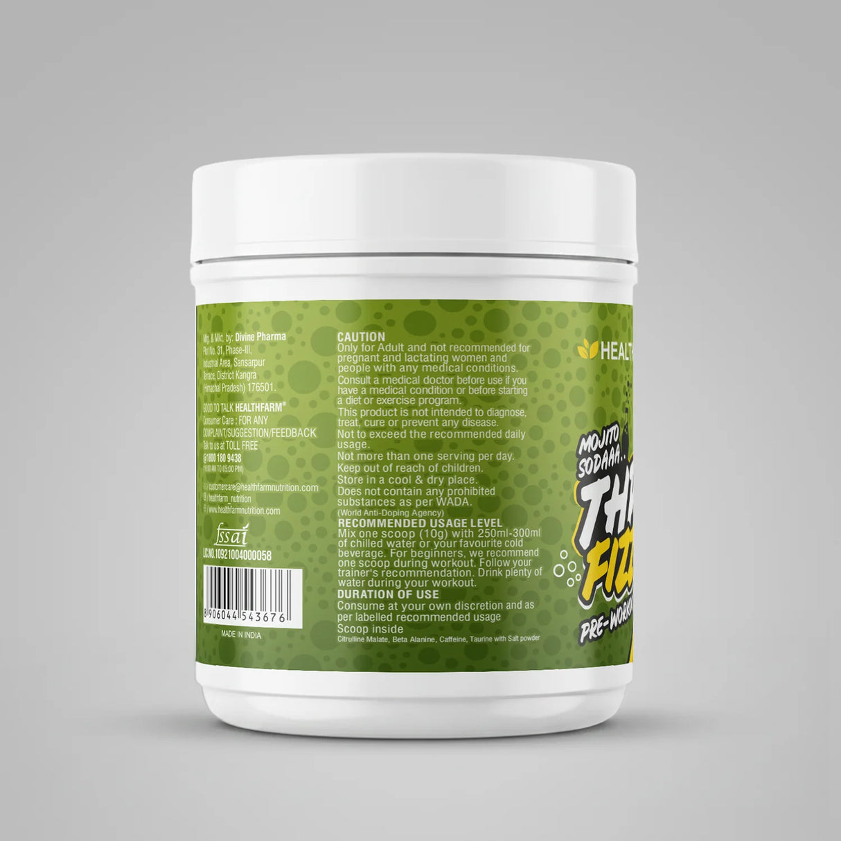 Healthfarm Thpre X Fizz Pre-Workout Powder – 40 Servings | Energy, Focus & Hydration Support | 400g