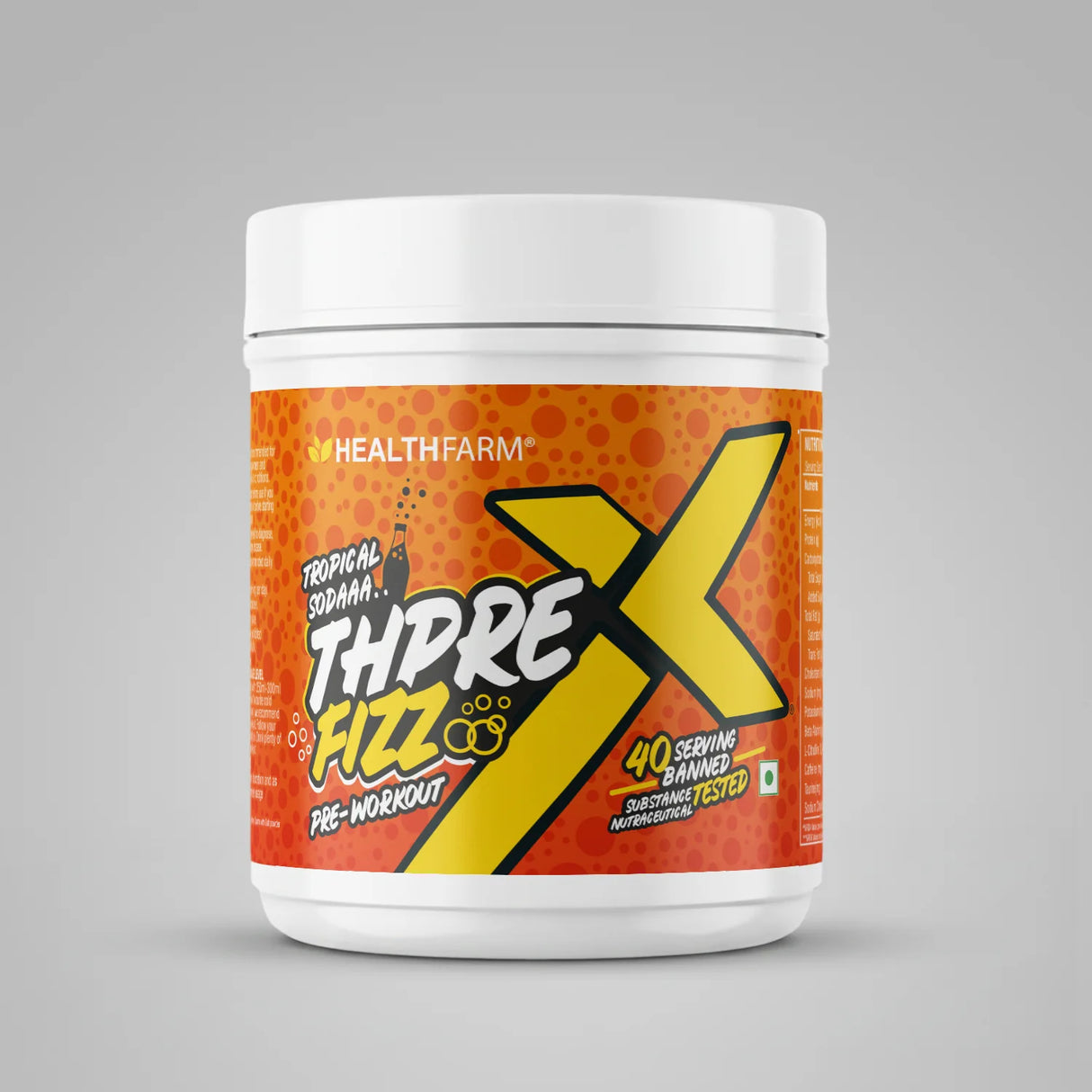 Healthfarm Thpre X Fizz Pre-Workout Powder – 40 Servings | Energy, Focus & Hydration Support | 400g