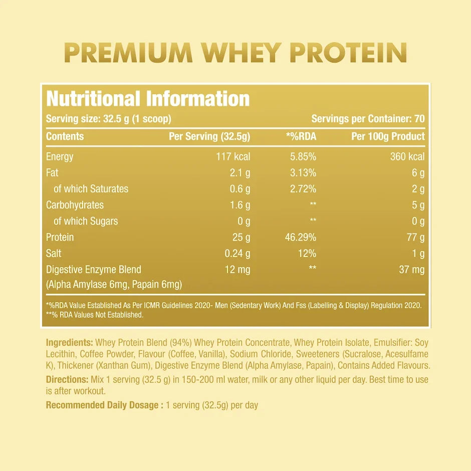 One Science Nutrition (OSN) Premium Whey Protein 5lbs | 25g Protein | 6.6g BCAA & 5.2g L-Glutamine | 70 Servings