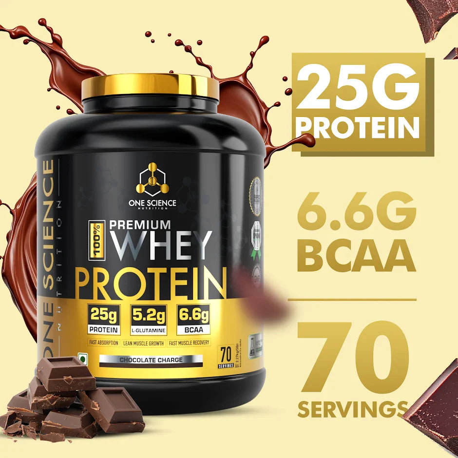 One Science Nutrition (OSN) Premium Whey Protein 5lbs | 25g Protein | 6.6g BCAA & 5.2g L-Glutamine | 70 Servings