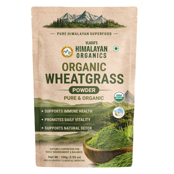 Vlado's Himalayan Organics, Wheatgrass Powder, Detox & Immunity Support - 100g