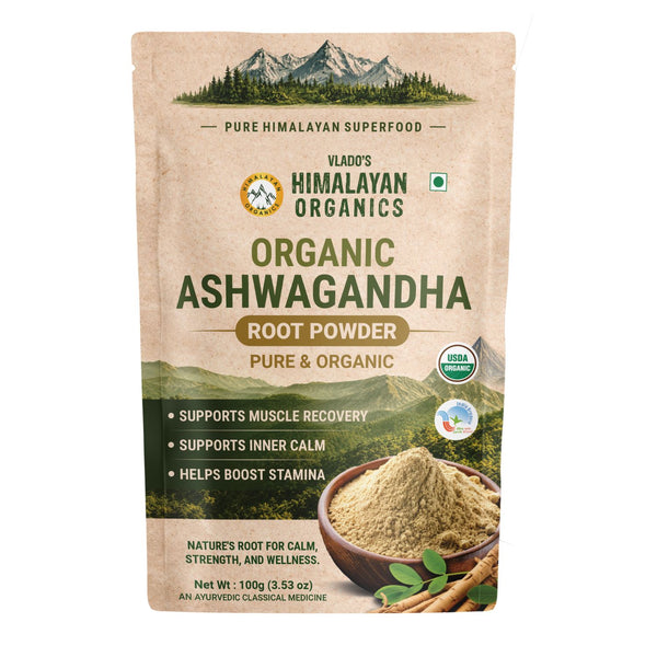 Vlado's Himalayan Organics, Ashwagandha Powder, Strength & Stress Relief - 100g