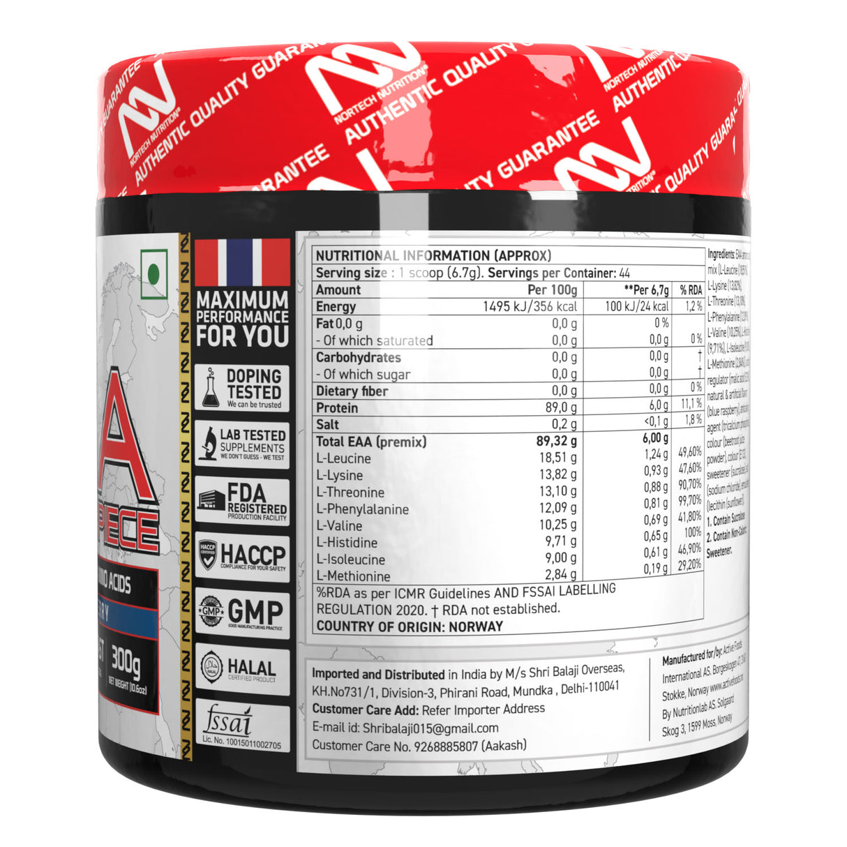Nortech Nutrition  Eaa Masterpiece - 300 Gm