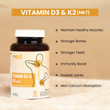VEDayu Vitamin D3 & K2(mk7) | Vitamin D3 Supplement Lichen Source with Vitamin K2 MK7 Menaquinone | 120 Tablets - Unflavoured