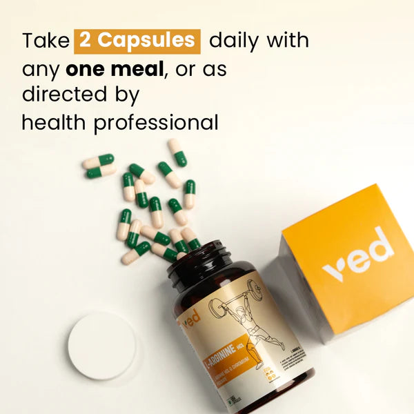 VEDayu L Arginine 1000mg Supplement - 60 Capsules