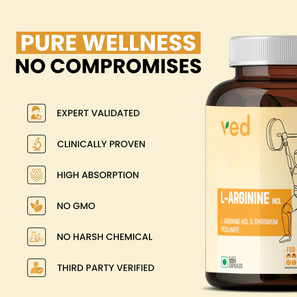 VEDayu L Arginine 1000mg Supplement - 60 Capsules