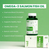 VEDayu Omega 3 Salmon Fish Oil Capsule 1000 mg - Softgel Capsules- Support Heart, Joint, Bone & Skin. - 30 Capsules
