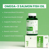 VEDayu Omega 3 Salmon Fish Oil Capsule 1000 mg - Softgel Capsules- Support Heart, Joint, Bone & Skin. - 60 Capsules