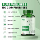 VEDayu Omega 3 Salmon Fish Oil Capsule 1000 mg - Softgel Capsules- Support Heart, Joint, Bone & Skin. - 60 Capsules