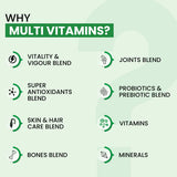 VEDayu Multivitamin Tablets for Men & Women with Probiotics & Ginseng | Multivitamin supplement with 45 Ingredients - 60 Tablets